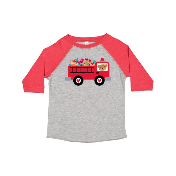 inktastic Valentine Fire Truck Heart Bear Toddler T-Shirt inktastic Valentine Fire Truck Heart Bear Toddler T-Shirt